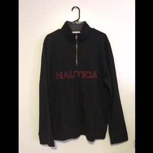 Nautica Black embroidered quarter zip